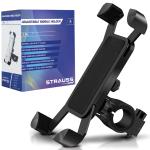 STRAUSS Bike Mobile Holder - Adjustable 360 Rotation Bicycle Phone Mount | Anti Shake and Stable Cradle Clamp | Bike Accessories | Bike Phone Holder for Maps and GPS Navigation (Black), Cycle Accessories