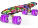 STRAUSS Cruiser PW Skateboard| Penny Skateboard | Casterboard | Hoverboard | Anti-Skid Board with ABEC-7 High Precision Bearings | PU Wheel with Light |Ideal for All Skill Level | 22 X 6 Inch, Skate boards