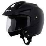 VEGA Crux Open Face Helmet, Black Helmet, Helmet for men and women - ISI certified (Size L = 600mm)
