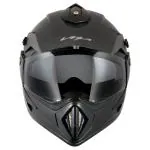 VEGA Motocross Off road Helmet with dual visor, Sketch Dull Black Silver Helmet, Full face Helmet, Helmet for men and women - ISI certified (Size M = 580mm)