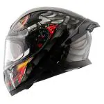 AXOR Apex Venomous Helmet, Black Grey Helmet, full face Helmet, Helmet for men and women - Premium Quality Helmet, ISI certified (Size M = 580mm)