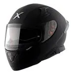 AXOR Apex Helmet, Solid Black Helmet, full face Helmet, Helmet for men and women - Premium Quality Helmet, ISI certified (Size M = 580mm)