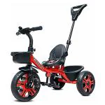 Kidsmate Junior Plug N Play Kids | Baby Tricycle with Parental Control upto 30 Kg Weight Capacity Red