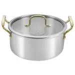 Home one Trimax Triply Stainless Steel Casserole With Lid 20 cm