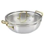 Home one Trimax Triply Stainless Steel Kadhai With Lid 24 cm