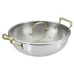 Home one Trimax Triply Stainless Steel Kadhai With Lid 28 cm