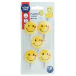 Home One Plastic Smiley Sticky hook SM1819 Set of 5