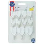 Home One Plastic Sticky Hook Set of 11 (SM1816)