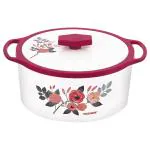 Trueware Maroon Stainless Steel & Plastic Floraa Insulated Casserole 750 ml