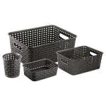 Joyo Multi Purpose Kitchen Storage| Basket | Storage | Conatiner | Bath accessories storage |Grey |Set of 4