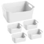 Kolorr White Plastic Jolly Basket (5 pcs)