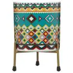 Healthchoice Multicolor Circular Iron Handmade Pitalnagi Meenakari Pots N Planter/Home/Indoor/Outdoor/Plant Container