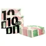 10On Lite Extra Soft Printed Luncheons Tissue Napkins, 2 Ply, 33 X 33 cms, 150 pulls = 50 Pulls x 3 Packs