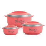 Cello Sapphire Casserole Set of 3 Pack of 3 Thermoware Casserole Set (500 ml, 1000 ml, 1500 ml)