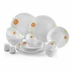 Cello Pack of 23 Opalware Dazzle Livid Lilac Dinner Set  (White, Microwave Safe)