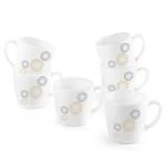 CELLO Ricca Mug 6 Pcs Set | Cups for Tea,Coffee,Espressoc| Thermal Resistant | Light Weight | Crazy Dots | 100ml