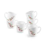 CELLO Ricca Mug 6 Pcs Set | Cups for Tea,Coffee,Espressoc| Thermal Resistant | Light Weight Creeper | 180ml