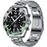 Alt Regal Met Smartwatch with Bluetooth Calling, 1.28 Inch TFT Screen,Luxury Metallic Strap IP67 Water Resistance, Heart Rate, SPO2, Upto 7 days battery,In Built Game,Green Silver