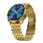 Fire-Boltt Diamond Luxury Stainless Steel Smart Watch with 1.43 inch AMOLED Screen, 466 x 466 px Resolution, 750 NITS Brightness, Bluetooth Calling, 300 Sports Mode, IP67 Rating (Gold Rush)