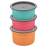Asian Assorted Plastic Dynamic Air Seal Container (Set of 3) (Design/colour may vary)