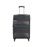 VIP Large Check-in Suitcase (78 cm) 4 Wheels - Essencia Polyester Softsided Check-in Luggage Smooth Spinning Wheels 79cm Black - Black