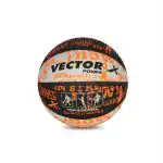 Vector X Basketball Rubber Size 7 Black White Orange