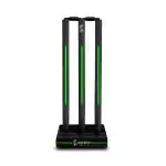 Cockatoo Premium Cricket Wicket Set l Heavy Duty Plastic l Black Fluorescent Green l Standard Size l 3 Stumps+2 Bails+1 Stand Set l Professional Quality for Cricket Ground, Match, and Tournament