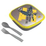 Nakoda Assorted Printed Plastic Witty Square Lunch Box 500 ml