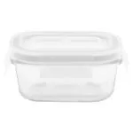 Home One Transparent Borosilicate Glass Rectangular Container 120 ml