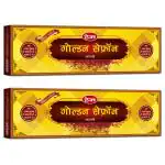 HEM Golden Saffron Incense Sticks Pack of 2 (50 gms each) | Agarbatti for Prayers, Meditation, Freshness & Home Cleansing | Pooja Room Items for Home | Citrus fragrances