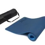 Fitness Mantra TPE Dual Color Anti-Slip Yoga Mat with Cover Bag| 6mm Thickness| Navy Sky, Yoga Mats