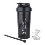 Fitness Mantra 700ml Classic Shaker Bottle for Men & Women [Capacity 700 ml, Black Color] Black grey, Water Bottles & Shakers