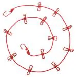 Zingla (2 Pc's) Clothes Line Clips, Utility Clothes Pegs Hanger, Windproof Clothespin, Strong Metal Laundry Hanging Clips for Washing Line, Towel, Drying Rope with 12 Clips and 2 Hooks