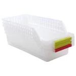 Zingla Plastic Fridge Storage Organizer Racks, Set of 3,Silver