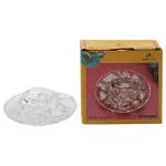 Swastik Housewares Crystal Tortoise Glass Turtle (Kachua) with Beautiful Bowl Plate Fengshui Vastu Set for Good Luck Feng Shui Turtle Best Gift for Office Showcase Showpiece and Home Décor