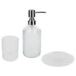 SWASTIK HOUSEWARES 3 Pcs Bathroom Set Liquid Soap Dispenser Soap Dish Tumbler