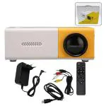Cubent Portable Mini Projector Home Theater LED Projector with Remote Controller, 3500 lm LED Corded Projector UC500 Support HDMI, AV, SD, USB Interfaces (Yellow)