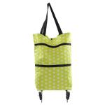 Cubent Collapsible Trolley Bags Folding Shopping Bag with Wheels Reusable Grocery Bags Fashion Rolling Shopper Tote Medium Size Lightweight Capability1pc (Multicolor)