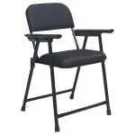 Aulki Adaptive Folding Chair Heavy Duty with Black Cushion for Living Room, Bedroom