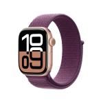 Apple Watch Series 10 GPS 42 mm Rose Gold Aluminium Case with Plum Sport Loop