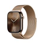 Apple Watch Series 10 GPS + Cellular 46 mm Gold Titanium Case with Gold Milanese Loop - M/L