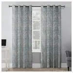 Neela Home Abstract Print Aqua Polyester Door Curtain 7 ft Pack of 2 D731