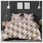 NEELA HOME GLAZE 95 GSM DOUBLE BEDSHEET WITH 2 PILLOW COVERS | FLORAL DESIGN |