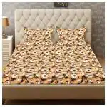 NEELA HOME GLAZE 95 GSM DOUBLE BEDSHEET WITH 2 PILLOW COVERS | FLORAL DESIGN |