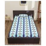 Neela Home Glaze cotton 95 GSM Single Bedsheet with 1 Pillow Cover D4014 Blue