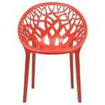 Nilkml Crystal Bright Red Chair with Arm Rest 80.8 cm