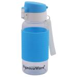 Signoraware Aqua Blue Cylindrical Glass Bottle 350 ml with Flip Top