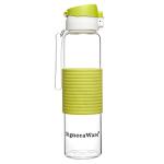 Signoraware Aqua Green Cylindrical Glass Bottle 550 ml with Flip Top