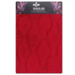 Natura Life Waves Maroon Cotton Anti-Slip Door Mat 40x60 cm