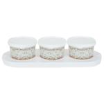 Jaypee Plus Serve 3 White Plastic 3 Jar Container Set with Serving Tray